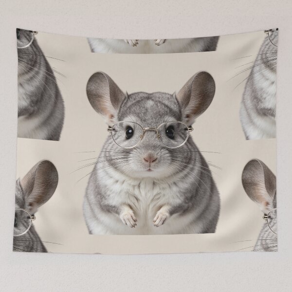 Item preview, Cute Chinchilla With Glasses designed and sold by BagFactoryUK.