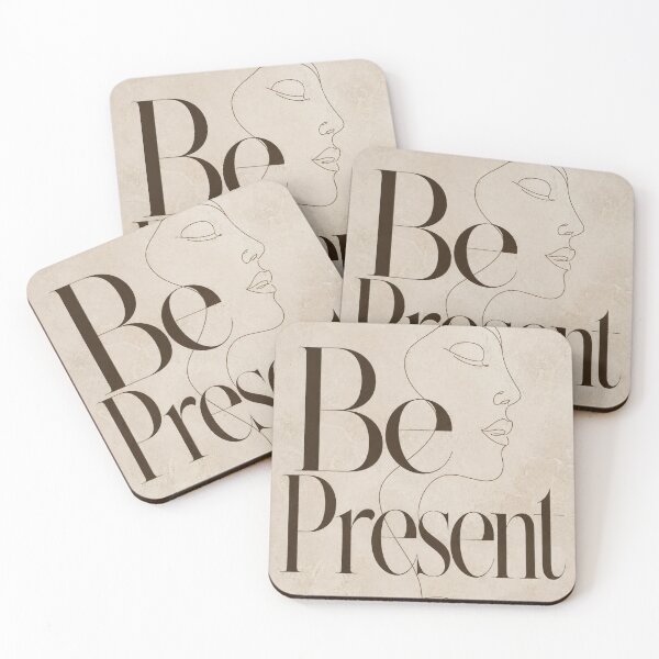 Item preview, Be Present Minimalist Line Art Woman Face Poster designed and sold by SoftSpaceDesign.