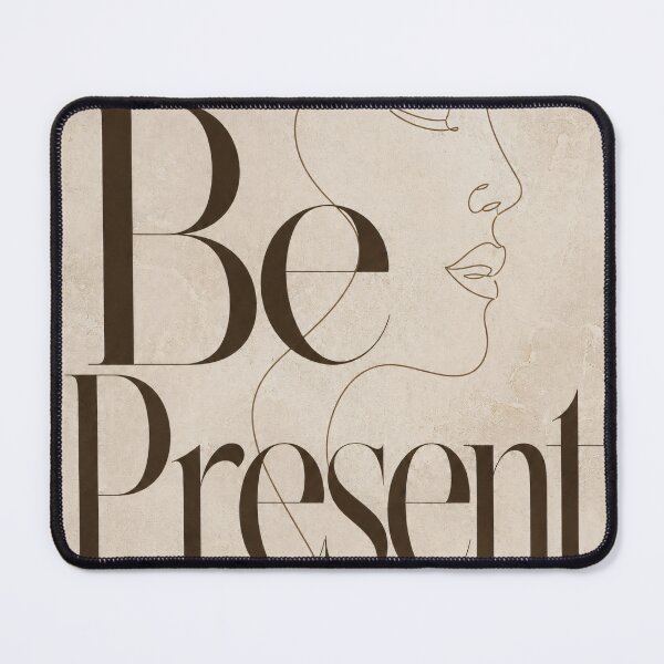 Item preview, Be Present Minimalist Line Art Woman Face Poster designed and sold by SoftSpaceDesign.