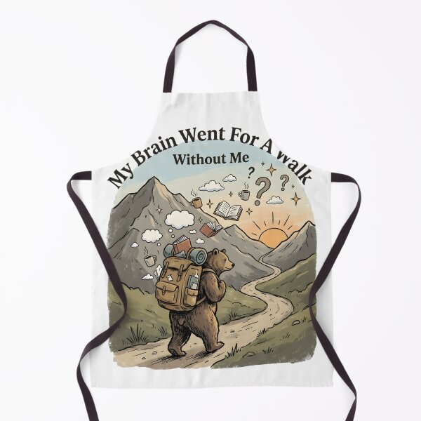Item preview, My Brain Went For A Walk Without Me Shirt | Funny Overthinking Quote | Hiking Bear Art | Introvert Humor designed and sold by softmind studio.