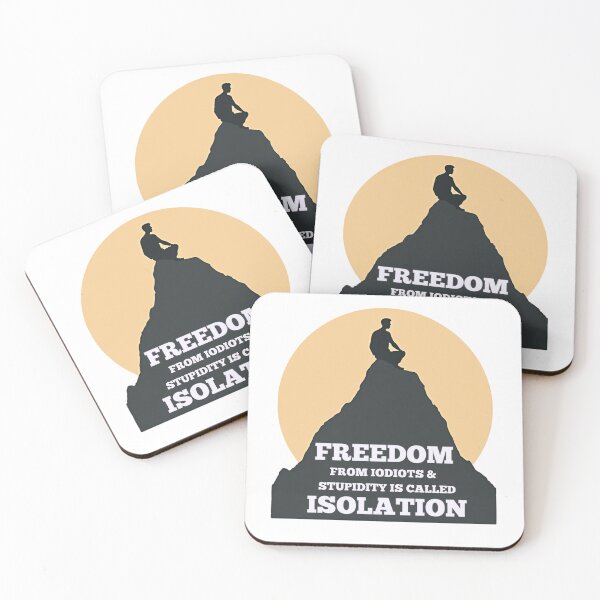 Item preview, Freedom From Idiots, Introvert Art, Sarcastic Quote, Minimalist Mountain Art, Funny Quote. designed and sold by WonderWaresGifts.