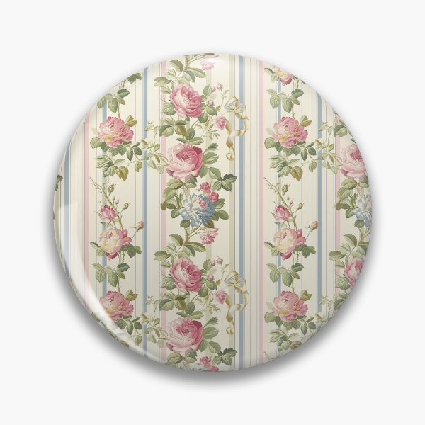 Item preview, Vintage Pink and Blue Floral Striped Pattern  designed and sold by LouieVanille.