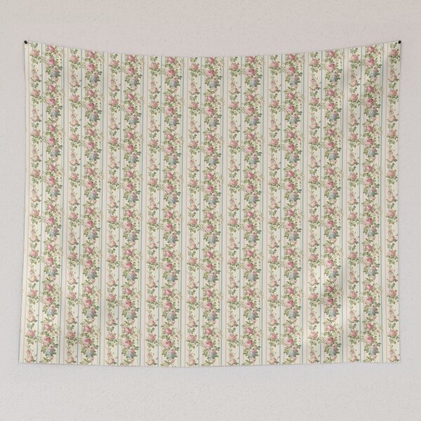 Item preview, Vintage Pink and Blue Floral Striped Pattern  designed and sold by LouieVanille.