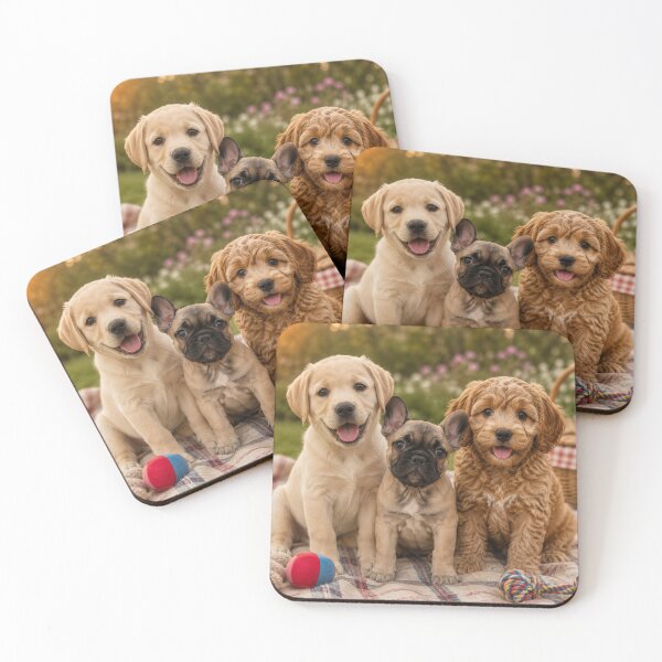 Item preview, Three Happy Puppy Best Friends designed and sold by BagFactoryUK.