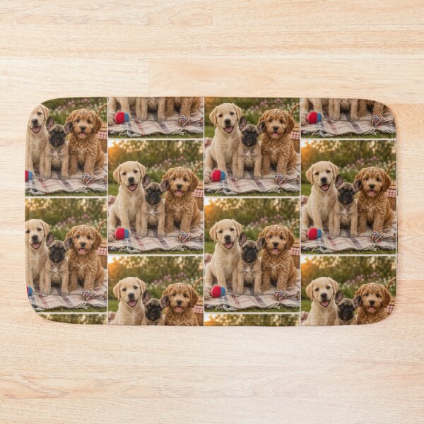 Item preview, Three Happy Puppy Best Friends designed and sold by BagFactoryUK.