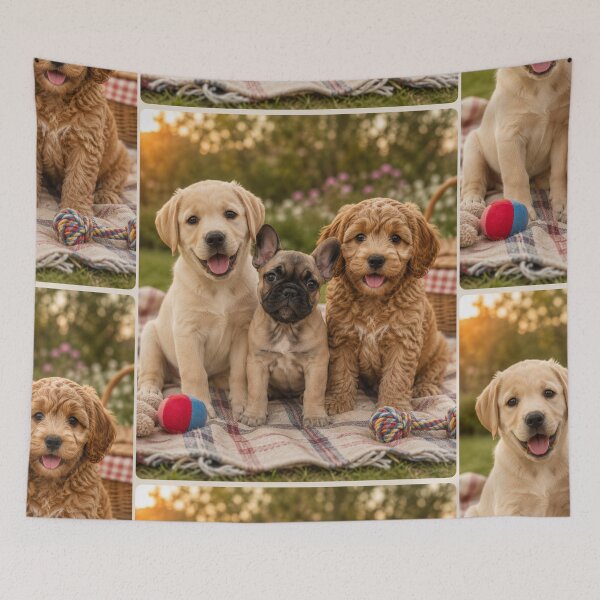 Item preview, Three Happy Puppy Best Friends designed and sold by BagFactoryUK.