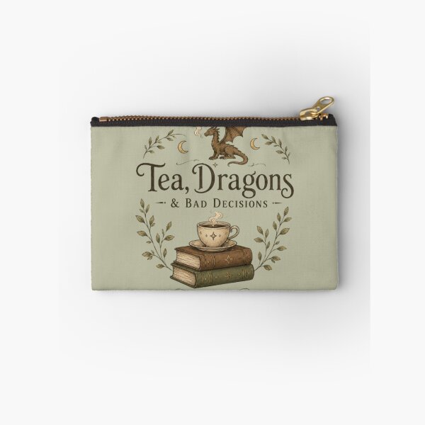 Item preview, Tea, Dragons & Bad Decisions – Fantasy Bookish Design designed and sold by Moonwoven Studio.