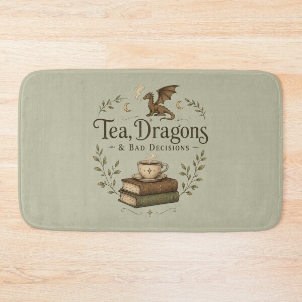 Item preview, Tea, Dragons & Bad Decisions – Fantasy Bookish Design designed and sold by Moonwoven Studio.