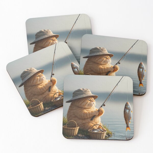 Item preview, Aesthetic Cottagecore Ginger Cat Fishing designed and sold by Moodprint5.