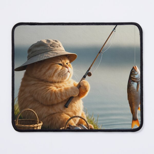 Item preview, Aesthetic Cottagecore Ginger Cat Fishing designed and sold by Moodprint5.