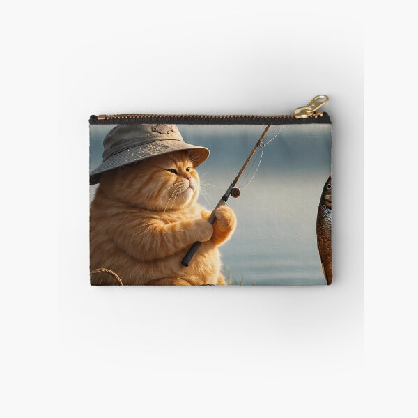 Item preview, Aesthetic Cottagecore Ginger Cat Fishing designed and sold by Moodprint5.