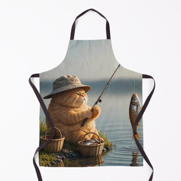 Item preview, Aesthetic Cottagecore Ginger Cat Fishing designed and sold by Moodprint5.