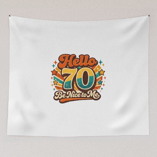 Item preview, Hola 70, sé amable conmigo | Camiseta divertida con tipografía para cumpleaños número 70 designed and sold by rushaib.