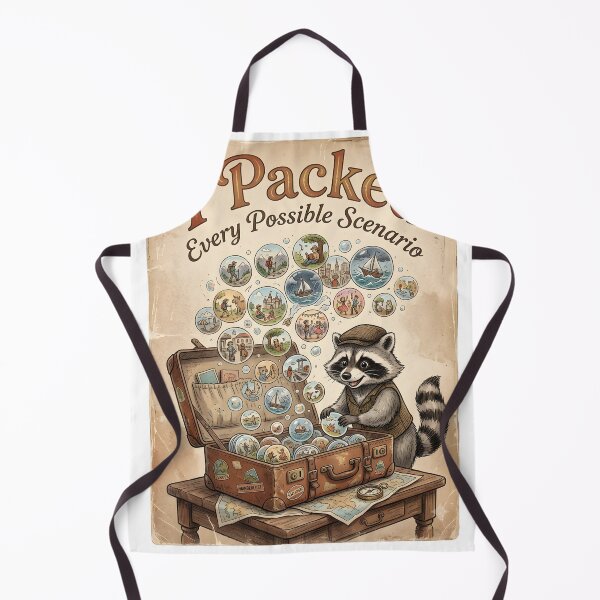 Item preview, I Packed Every Possible Scenario Shirt | Funny Travel Anxiety Quote | Raccoon Illustration | Overthinker Gift designed and sold by softmind studio.