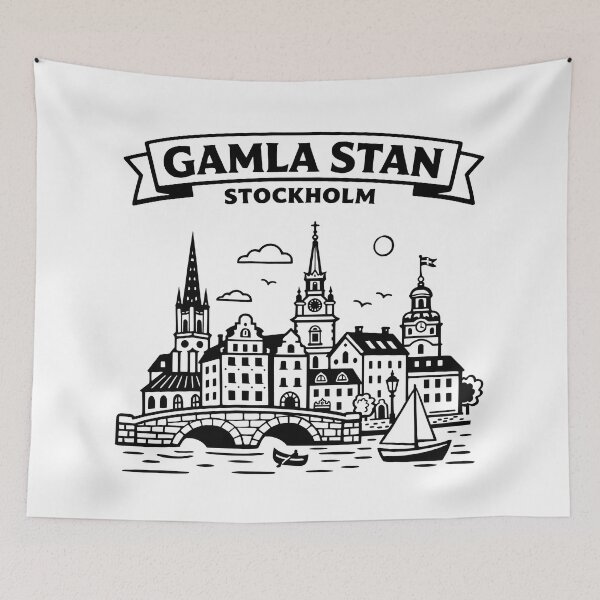 Item preview, Gamla Stan Stockhom Swedem designed and sold by Traveldrawings.