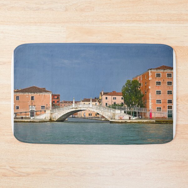 Item preview, Ponte San Biasio delle Catene, old white stone bridge and colorful buildings cityscape,Venice, Italy designed and sold by goceris.