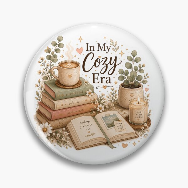 Item preview, In My Cozy Era Sticker | Book Lover Coffee Aesthetic | Cozy Lifestyle Watercolor designed and sold by MUSA'S.