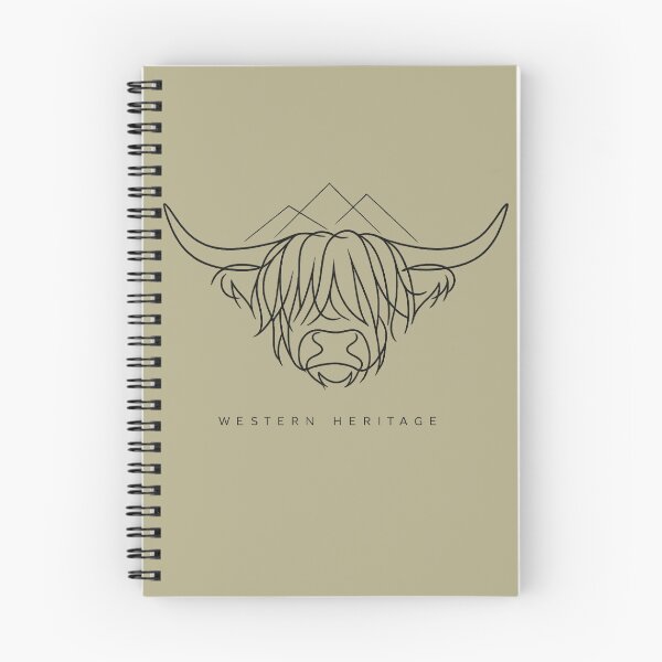 Item preview, Minimalist Fine Line Highland Cow Mountain designed and sold by EvergreenThread.