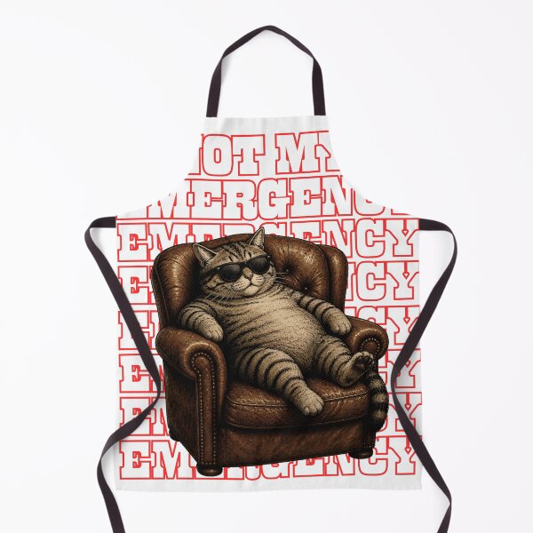 Item preview, Not My Emergency Funny Lazy Cat in Armchair designed and sold by PanGieroj.