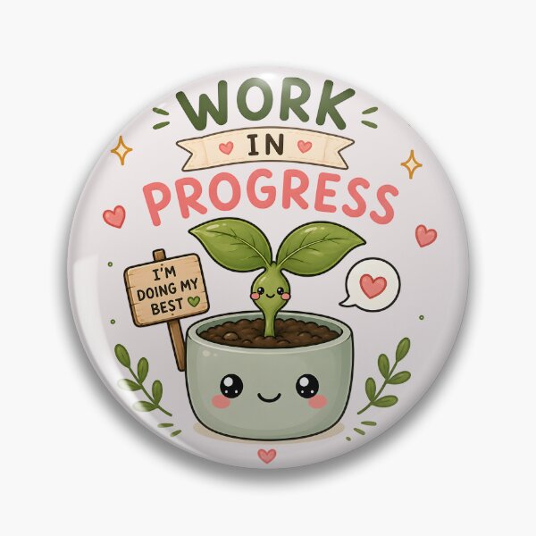 Item preview, Work In Progress | Cute Seedling Plant Sticker | Motivational Plant Lover Gift designed and sold by Peace-of-mind.