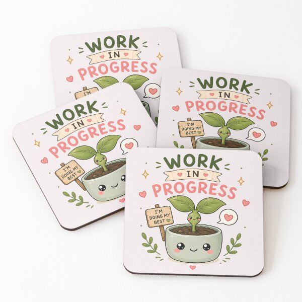 Item preview, Work In Progress | Cute Seedling Plant Sticker | Motivational Plant Lover Gift designed and sold by PLANT LOVER'S PARADISE.