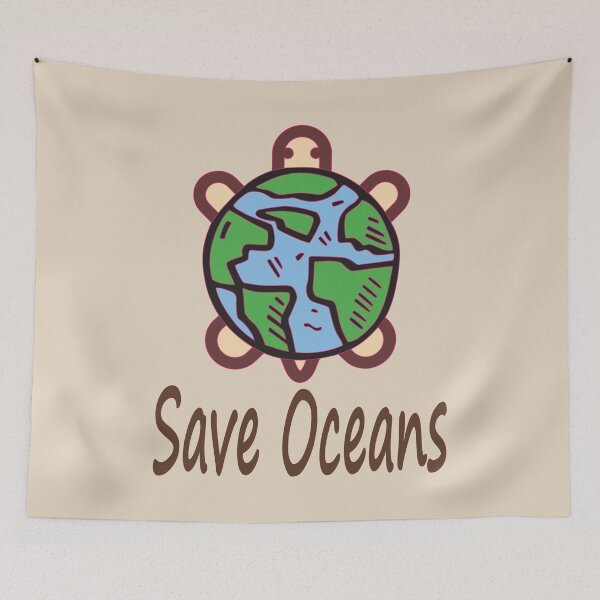 Item preview, Save The Oceans Marine Life Stop Plastic Sea Turtle Design designed and sold by ANJ Designs.