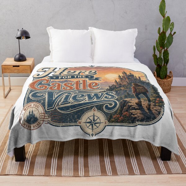 Item preview, Here for the Castle Views | Funny Travel Castle Adventure Graphic T-Shirt designed and sold by rushaib.