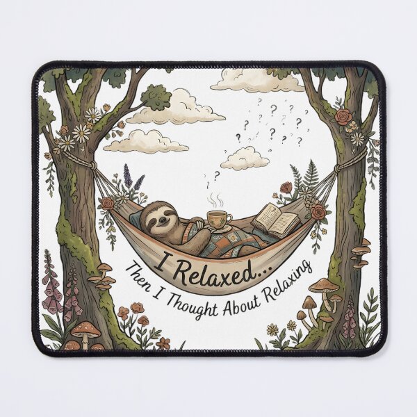 Item preview, I Relaxed Then I Thought About Relaxing Funny Sloth Overthinking Vintage Nature Design designed and sold by softmind studio.