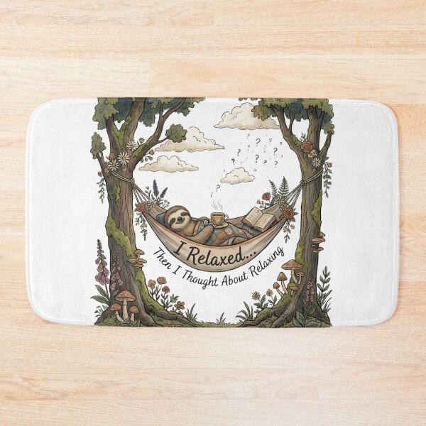 Item preview, I Relaxed Then I Thought About Relaxing Funny Sloth Overthinking Vintage Nature Design designed and sold by softmind studio.