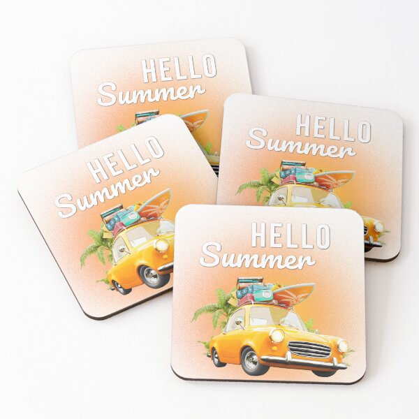 Item preview, Hello Summer Retro Beach Car Vacation Surf Sunshine Vibes designed and sold by SDFsignature.
