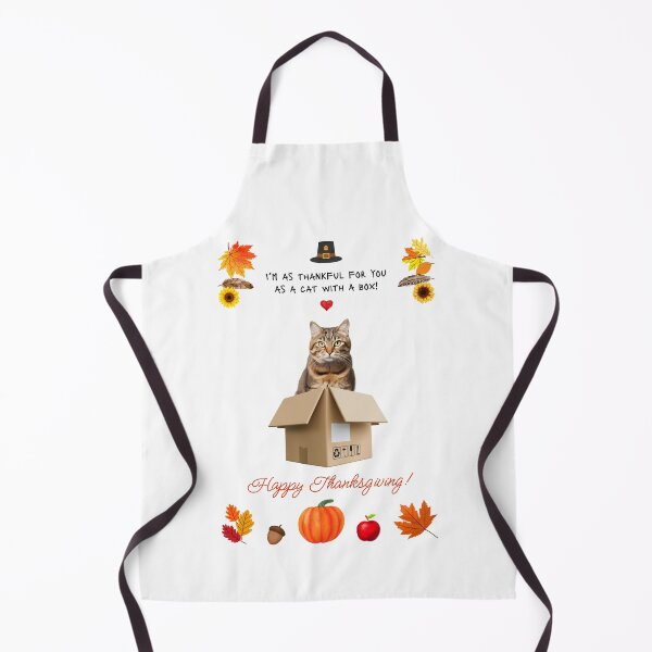 Item preview, Funny Thanksgiving Thankful Brown Cat in a Box designed and sold by MYCatStuff.