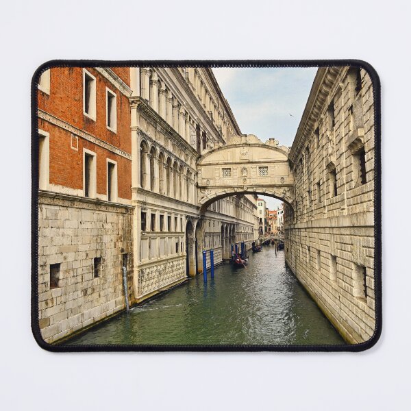 Item preview, Gondolas floating on canal towards Bridge of Sighs in Venice, Ponte dei Sospiri, Italy designed and sold by goceris.
