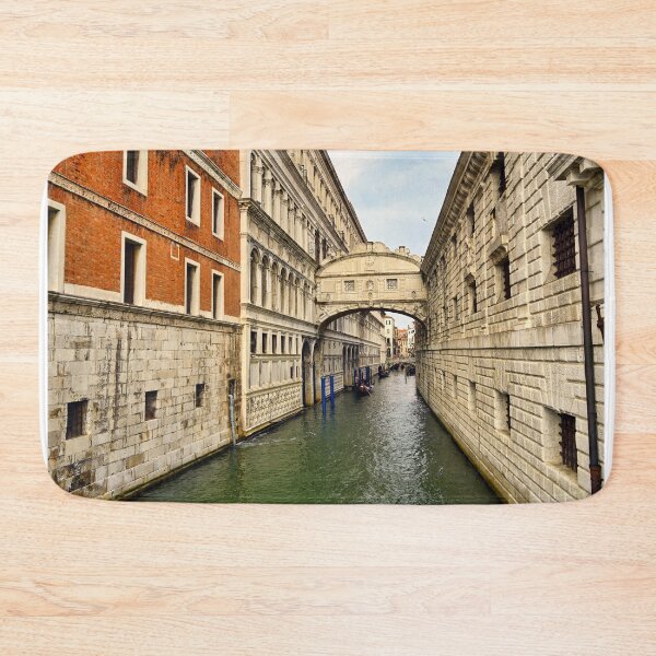 Item preview, Gondolas floating on canal towards Bridge of Sighs in Venice, Ponte dei Sospiri, Italy designed and sold by goceris.