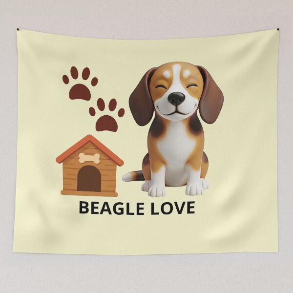 Artikelvorschau, Glückliche Beagle-Liebe – Niedliche Hundekunst entworfen und verkauft von DidiDesignShop.