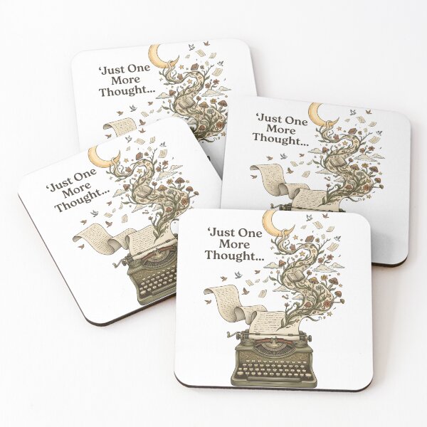 Item preview, Just One More Thought Funny Overthinking Vintage Typewriter Literary Design designed and sold by softmind studio.