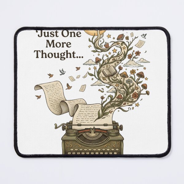 Item preview, Just One More Thought Funny Overthinking Vintage Typewriter Literary Design designed and sold by softmind studio.