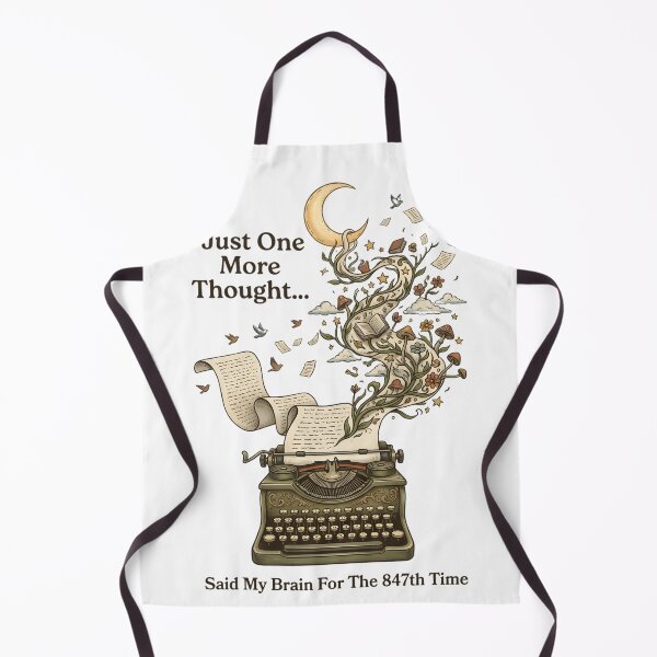 Item preview, Just One More Thought Funny Overthinking Vintage Typewriter Literary Design designed and sold by softmind studio.