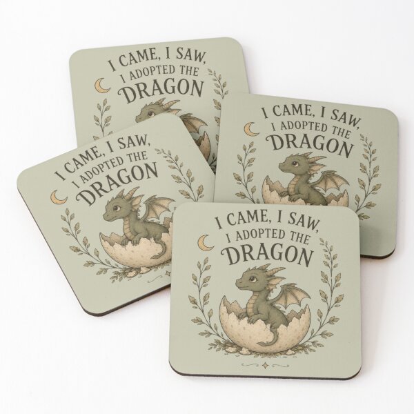 Item preview, I Came I Saw I Adopted The Dragon – Fantasy Dragon Book Lover Vintage Design designed and sold by Moonwoven Studio.