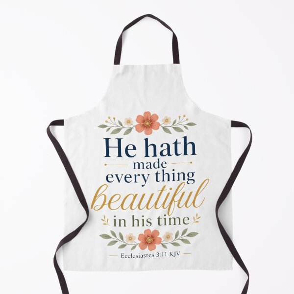 Item preview, Beautiful in His Time – Ecclesiastes 3:11 KJV Simple Floral Bible Verse designed and sold by FaithThroughEverySeason.