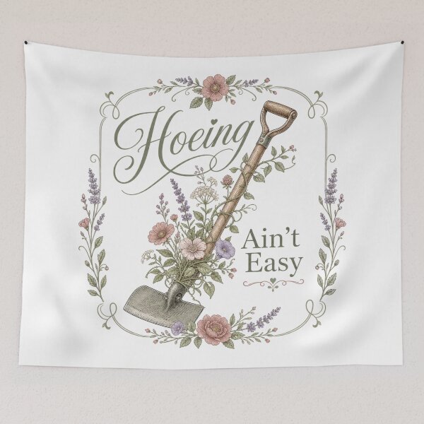 Item preview, Hoeing Ain't Easy | Funny Gardening Quote T-Shirt for Garden Lovers designed and sold by rushaib.