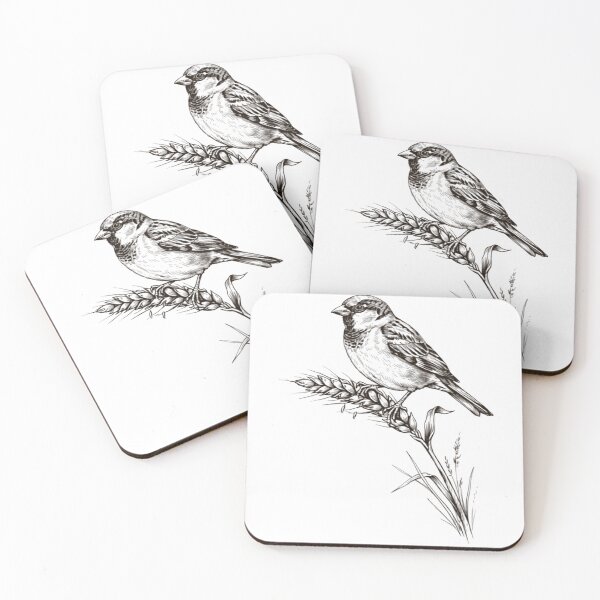 Item preview, Vintage Sparrow on Wheat - Classic Botanical Bird Illustration designed and sold by laughingshirts.