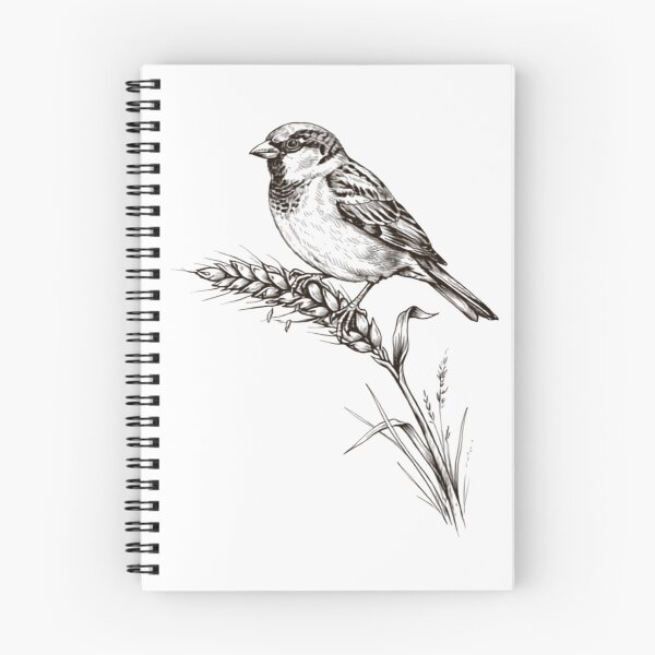 Item preview, Vintage Sparrow on Wheat - Classic Botanical Bird Illustration designed and sold by laughingshirts.