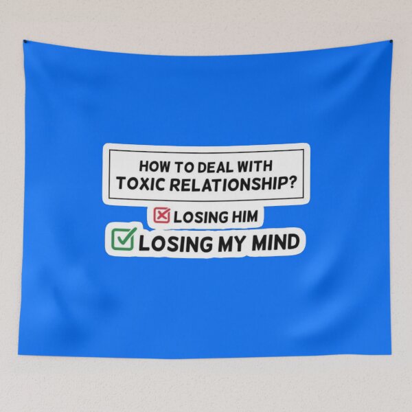 Item preview, How To Deal With Toxic Relationship Funny Meme - Losing My Mind Sticker designed and sold by Scro-Ciob-Shop.
