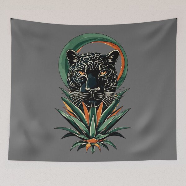 Item preview, Black Jaguar with Moon & Agave | Elysium Echoes Wild Icon designed and sold by Shift-Bloom.