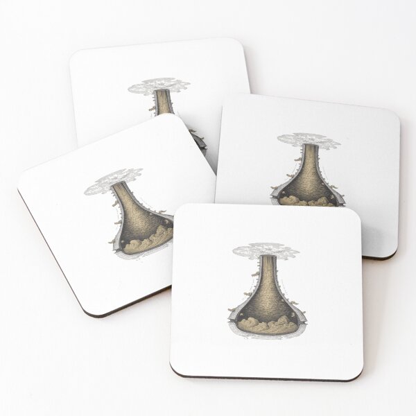 Item preview, Vintage Biological Erlenmeyer Flask Microcosmos Illustration designed and sold by ByKayaPrints.