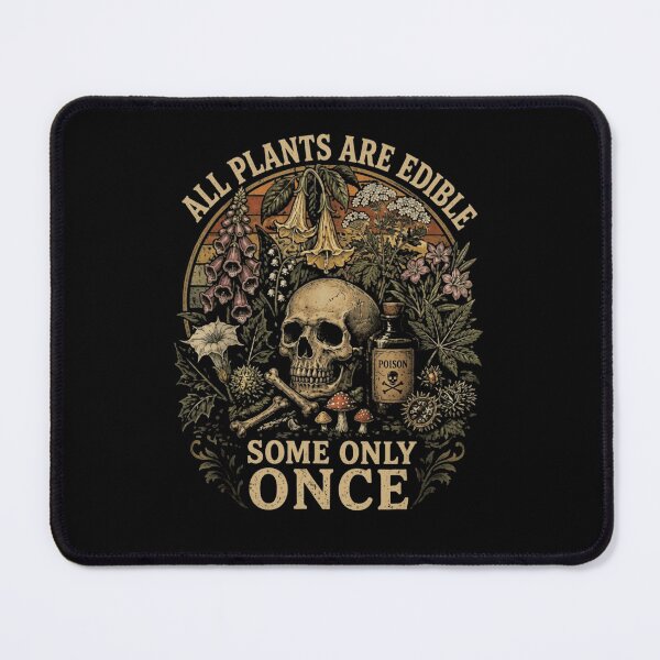 Item preview, Retro Gothic Botanical Skull All Plants Are Edible Some Only Once designed and sold by haitrieuic96.