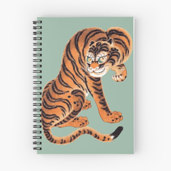 Item preview, Japanese Animal Art  - Tiger - Modern Ukiyo-e  - Japandi,  Sage Green designed and sold by Black Swallow.