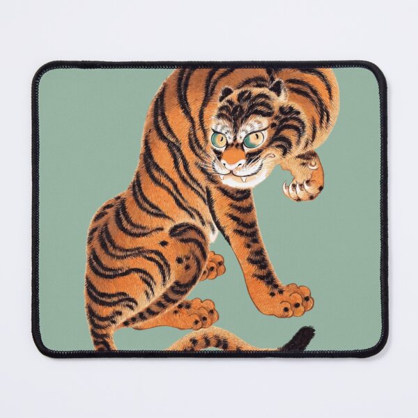 Item preview, Japanese Animal Art  - Tiger - Modern Ukiyo-e  - Japandi,  Sage Green designed and sold by Black Swallow.