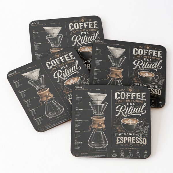 Item preview, Chemex Coffee Blueprint | Home Barista Coffee Wall Art designed and sold by LuxeBuzz.
