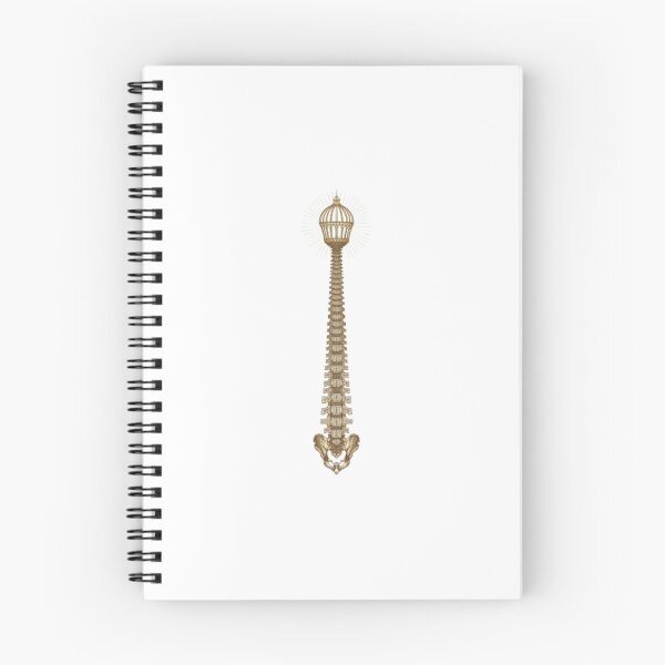 Item preview,  Surreal Human Spine Anatomy Birdcage Gold Art designed and sold by ByKayaPrints.